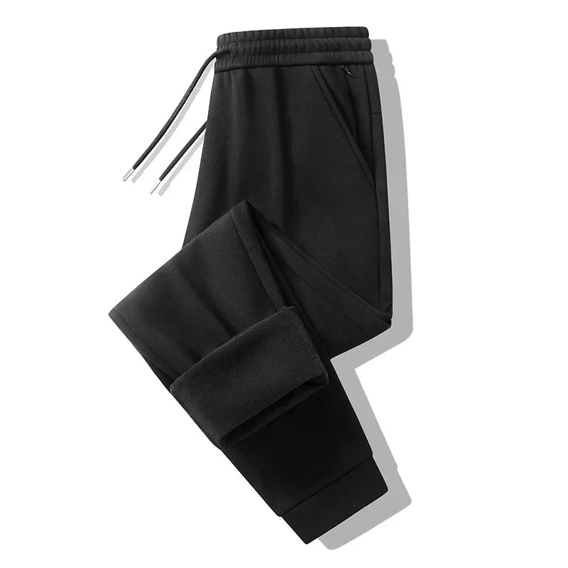 Men's Plus Size Pants Thickened Fleece Lined Thickened Autumn Winter Casual Trousers Loose Warm Outerwear Cold Proof Clothing