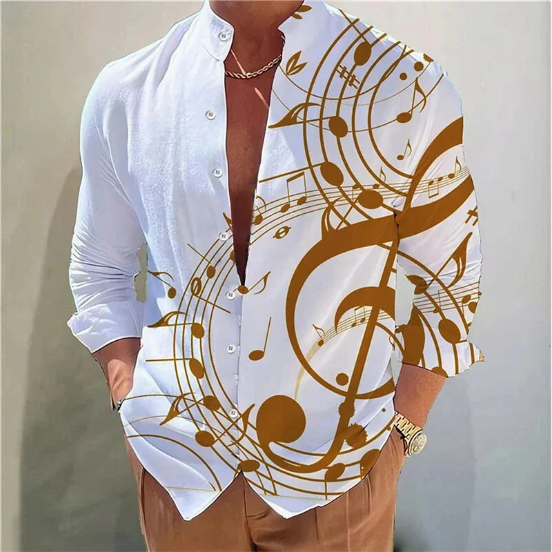Men's long sleeve shirt High quality 3D printed shirt, floral pattern, spring and autumn, casual and stylish, comfortable fabric