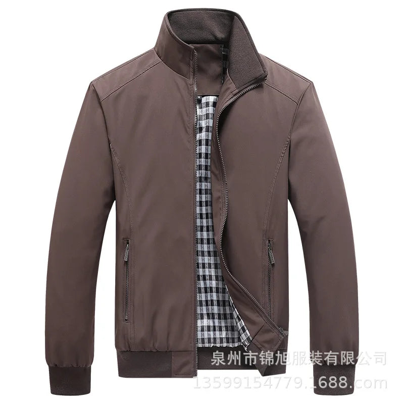 New 2025 Men's Casual Pilot Jacket Zipper Coat Stylish Spring Autumn Korean Version Men's Clothing Fashionable Outerwear