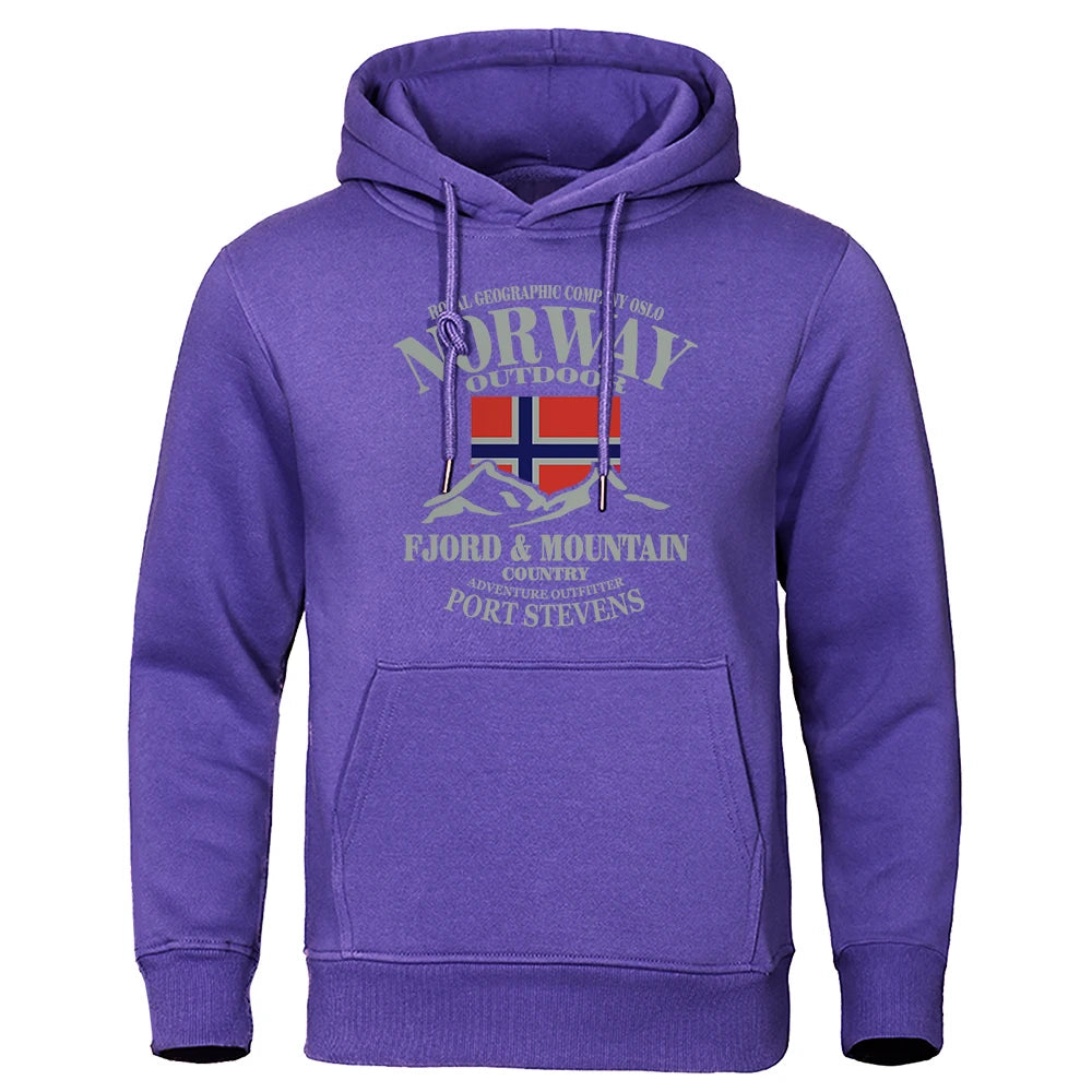 Norway FjordFashion High Quality Hoody Oversize Casual Mountain Hoodies For Men Autumn Street Hoodie Loose  Clothing Women