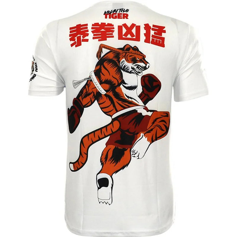 Muay Thai Sports Men's T-Shirt Funny 3D Print Short Sleeve Tee Summer Casual O-neck Loose Top Fashion Breathable Boxing Clothing
