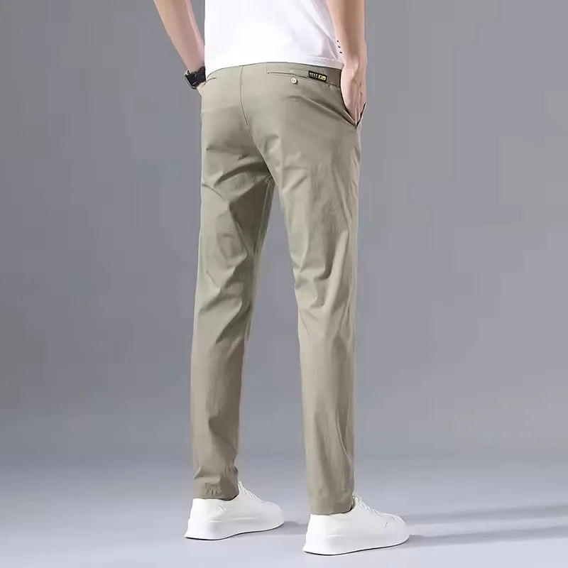2025 Spring Autumn Thin Slim Men Casual Pants Classic Business Cotton Stretch Golf Trousers Korean Fashion Male Clothing Pants