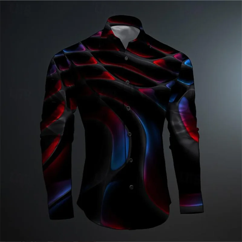 Men's Vintage 3D Printed Cowboy Shirt, Long Sleeve Shirt, Outdoor Street Fashion Classic Shirt New Western