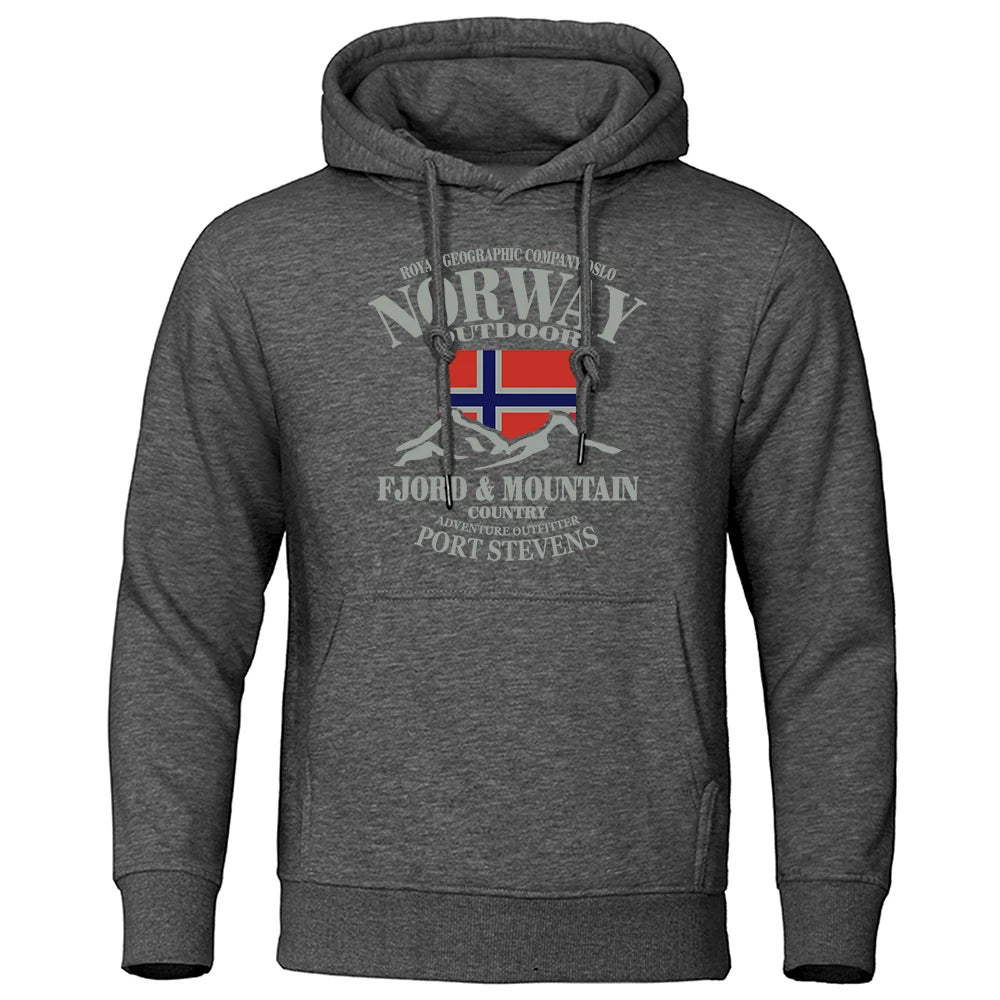 Norway FjordFashion High Quality Hoody Oversize Casual Mountain Hoodies For Men Autumn Street Hoodie Loose  Clothing Women