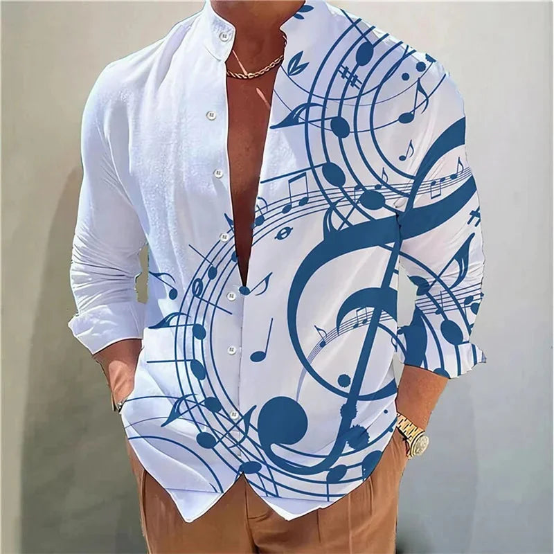 Men's long sleeve shirt High quality 3D printed shirt, floral pattern, spring and autumn, casual and stylish, comfortable fabric