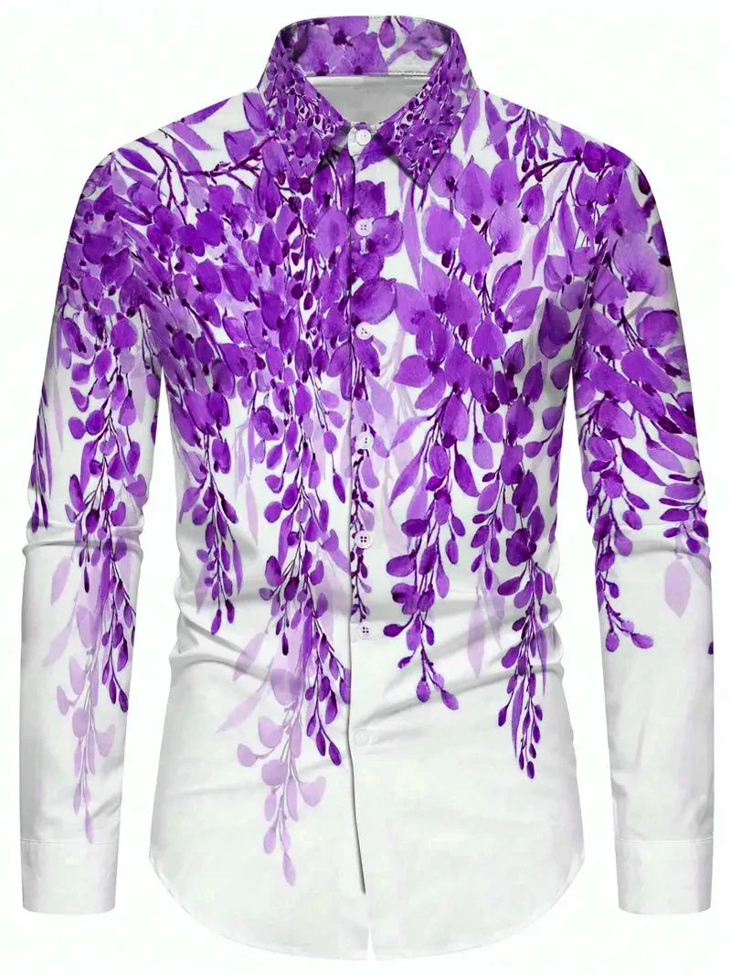 2025 Men's Long Sleeve Shirt Casual Lapel Summer 3D Printed Button Shirt New Style Men's Fashion Unisex Tops