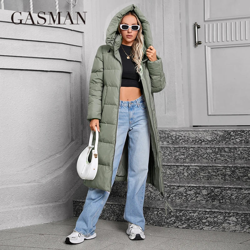 GASMAN 2024 Women's winter jacket Plus size L-6XL Women coat Brand Fashion Thick cotton Windproof Hooded parkas  84552