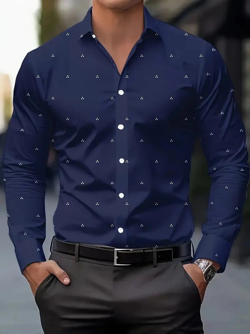 Men's Vintage 3D Printed Cowboy Shirt, Long Sleeve Shirt, Outdoor Street Fashion Classic Shirt New Western
