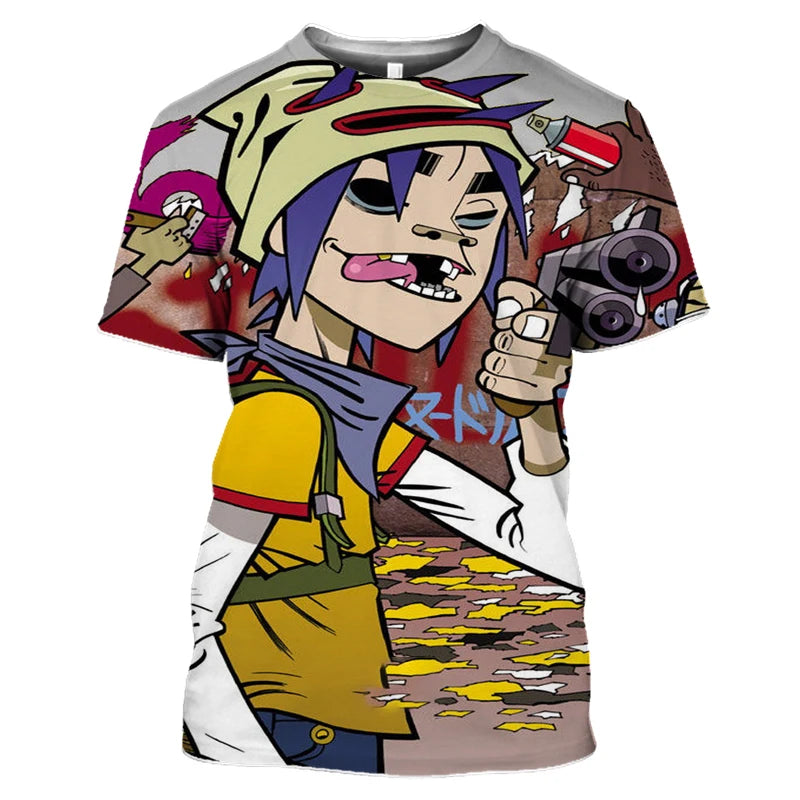 Hip Hop Rock Band Men's T Shirt Funny 3D Print Tees Summer Casual O-neck Short Sleeve Tops Fashion Trend Men Clothing Streetwear