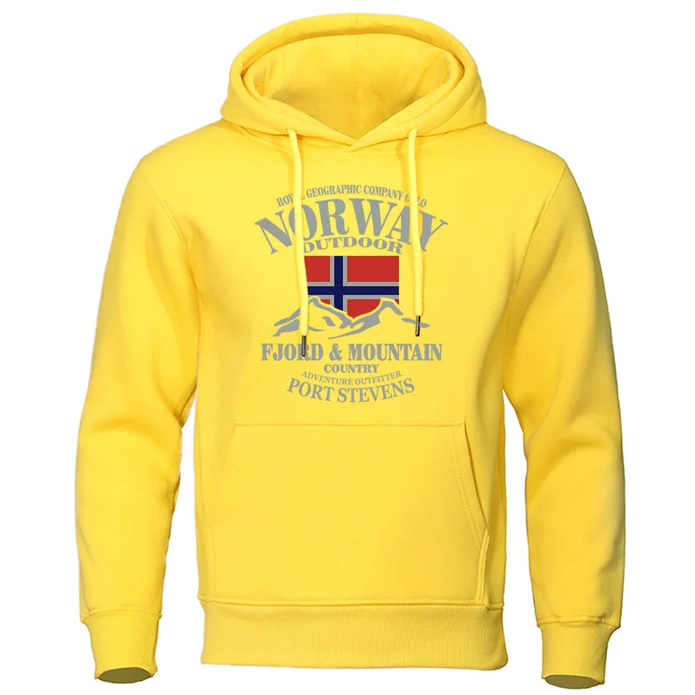 Norway FjordFashion High Quality Hoody Oversize Casual Mountain Hoodies For Men Autumn Street Hoodie Loose  Clothing Women