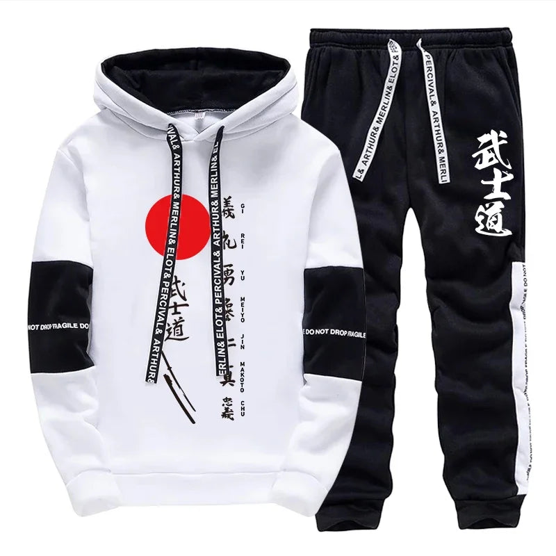 Mens Tracksuit Printing Casual Single Piece Sweatshirts Sweatpants Black White Home Hoodie Pants Sports Jogging Mens Clothing