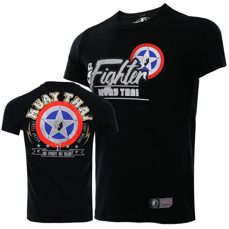 Muay Thai Sports Men's T-Shirt Funny 3D Print Short Sleeve Tee Summer Casual O-neck Loose Top Fashion Breathable Boxing Clothing