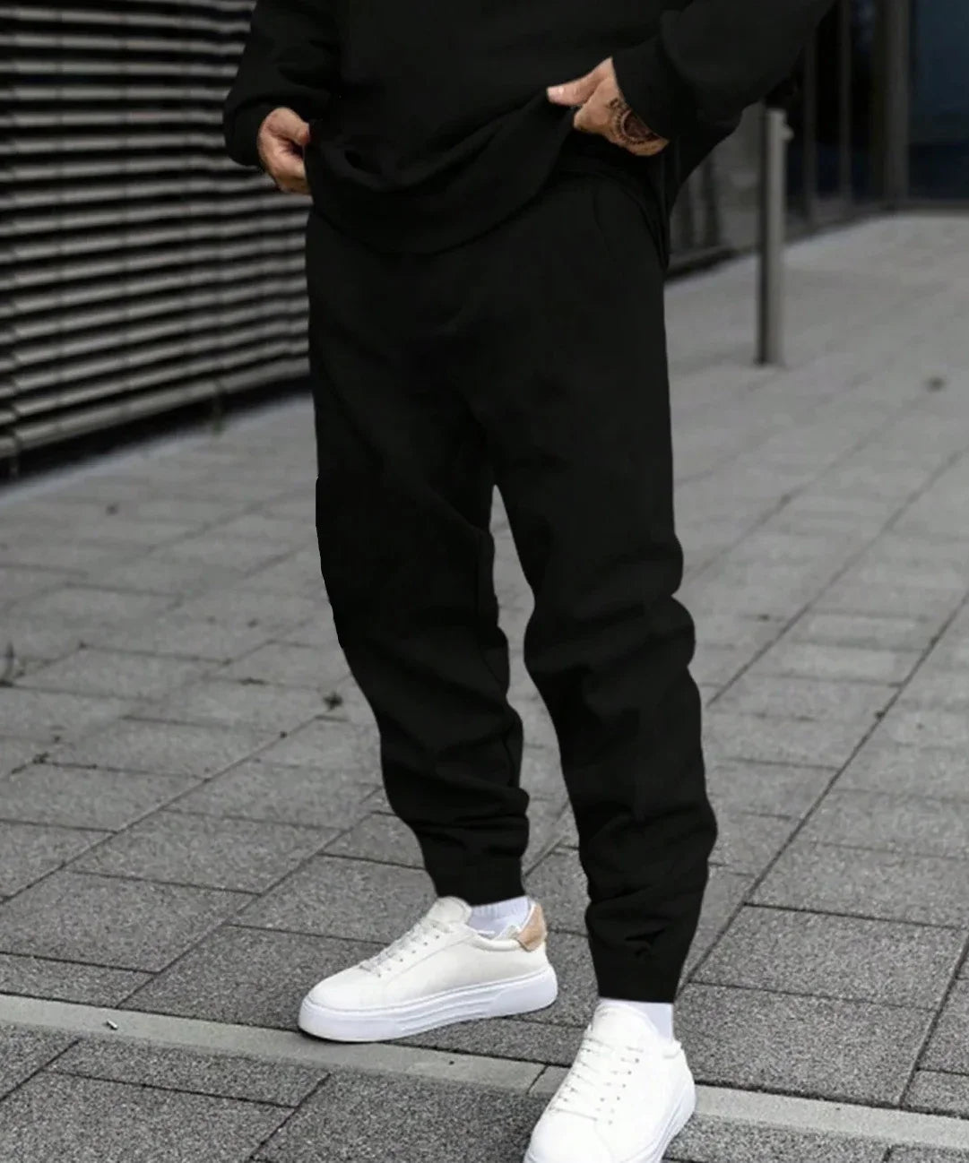 Mens Tracksuit Solid Color Sweatshirt Casual Sports Jogging Clothing Hip Hop Autumn Winter Sportswear Single Piece Tops Pants