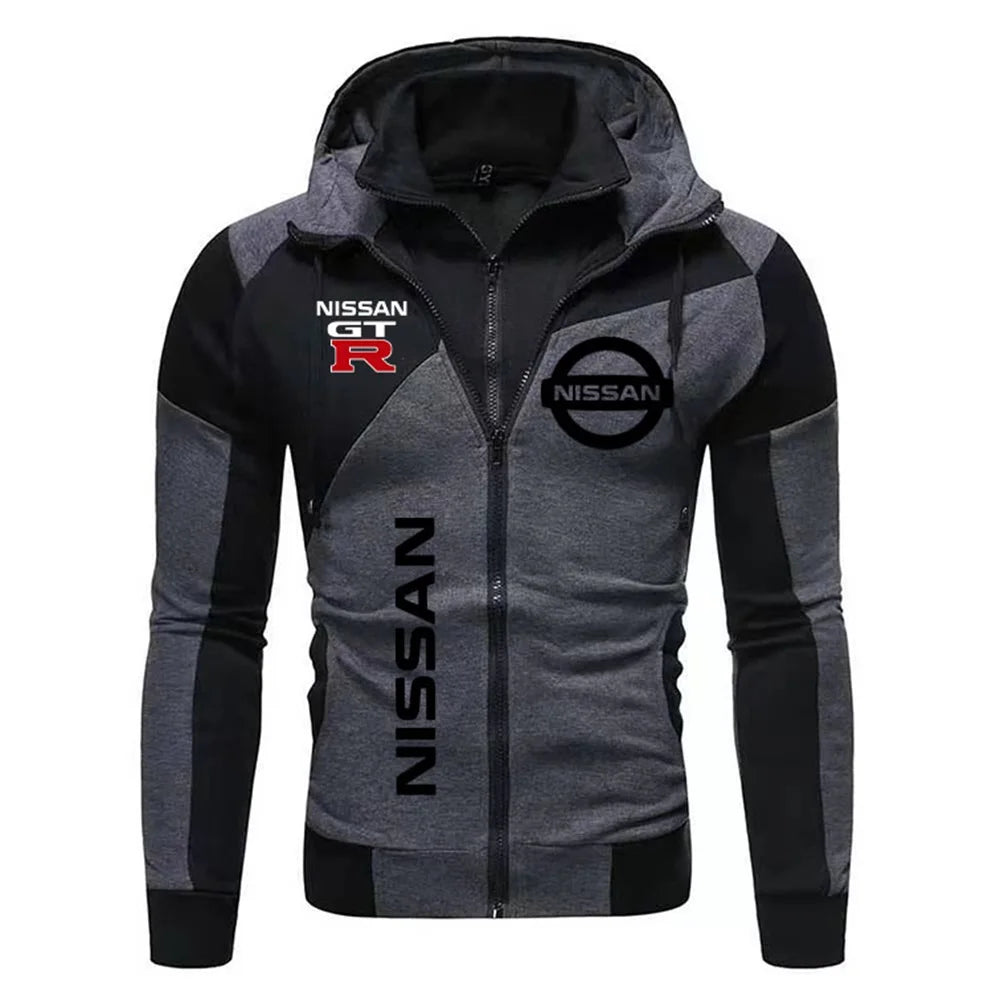 Nissan hooded motorcycle sweatshirt, sweatshirt with NISSAN logo in a sporty style, new men's clothing for the autumn of 2025