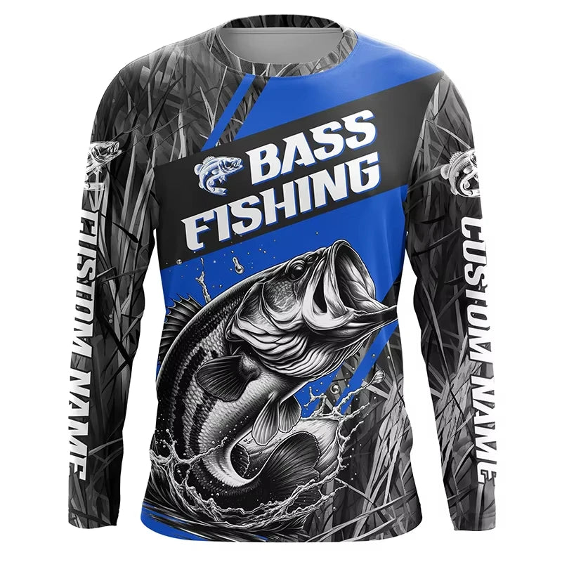 Fishing Shirts Men's T-Shirts Long Sleeve Mens Clothes Autumn Streetwear Crew Neck Pullovers Mens T Shirt Casual Men Clothing