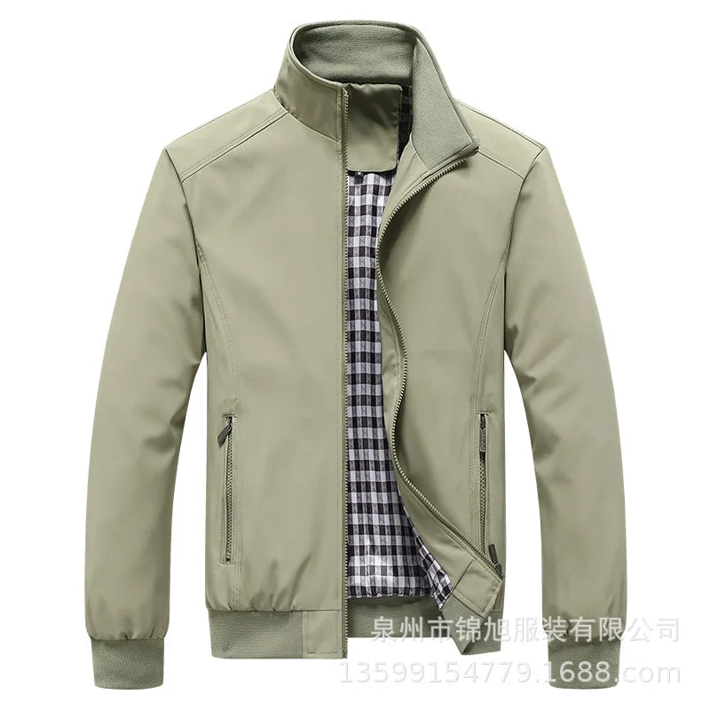 New 2025 Men's Casual Pilot Jacket Zipper Coat Stylish Spring Autumn Korean Version Men's Clothing Fashionable Outerwear