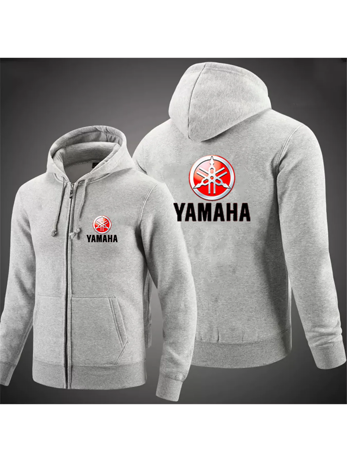 Men's Yamaha motorcycle zipper hoodie casual outdoor motorcycle jacket fleece autumn clothing