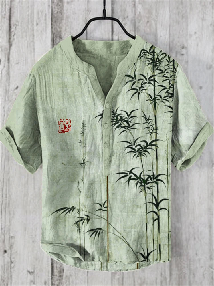 Men's Casual Short-Sleeved Printed Vacation Clothing Plus Size Men's 2026 Summer New Top Short-Sleeved Shirt
