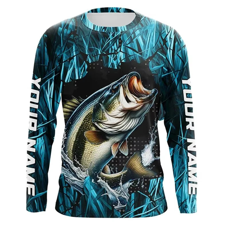 Fishing Shirts Men's T-Shirts Long Sleeve Mens Clothes Autumn Streetwear Crew Neck Pullovers Mens T Shirt Casual Men Clothing