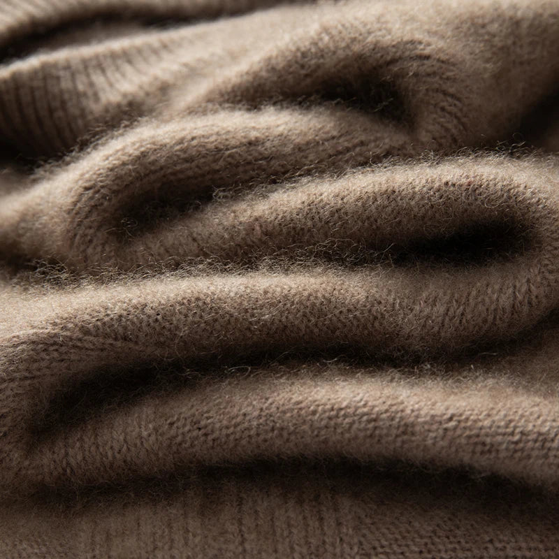 New Release: 100% Cashmere Men's Round Neck Pullover Sweater Autumn Winter Thick Knit Men's Sweater Casual Long Sleeved Tops