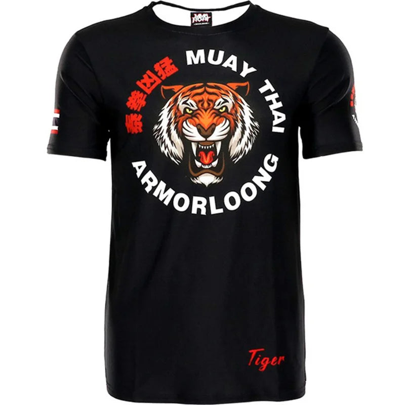 Muay Thai Sports Men's T-Shirt Funny 3D Print Short Sleeve Tee Summer Casual O-neck Loose Top Fashion Breathable Boxing Clothing