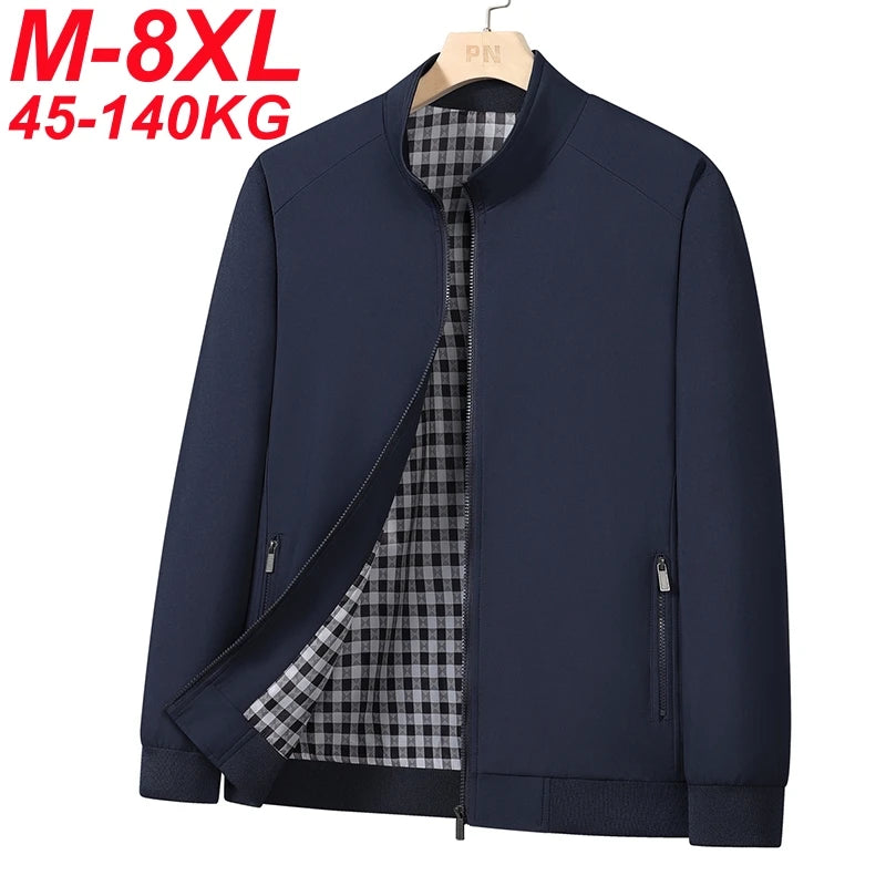 Plus Size Jacket for Men Autumn Spring Windbreaker 5XL 6XL 7XL 8XL Casual Sport Coat Man Big Size Clothing 40-140kg Can Wear