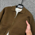 Light luxury high-end lapel zipper knitted jacket men autumn new style fashion pocket design Korean casual warm weater coat